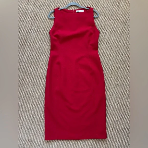 Zara Red Midi Dress - Picture 4 of 11